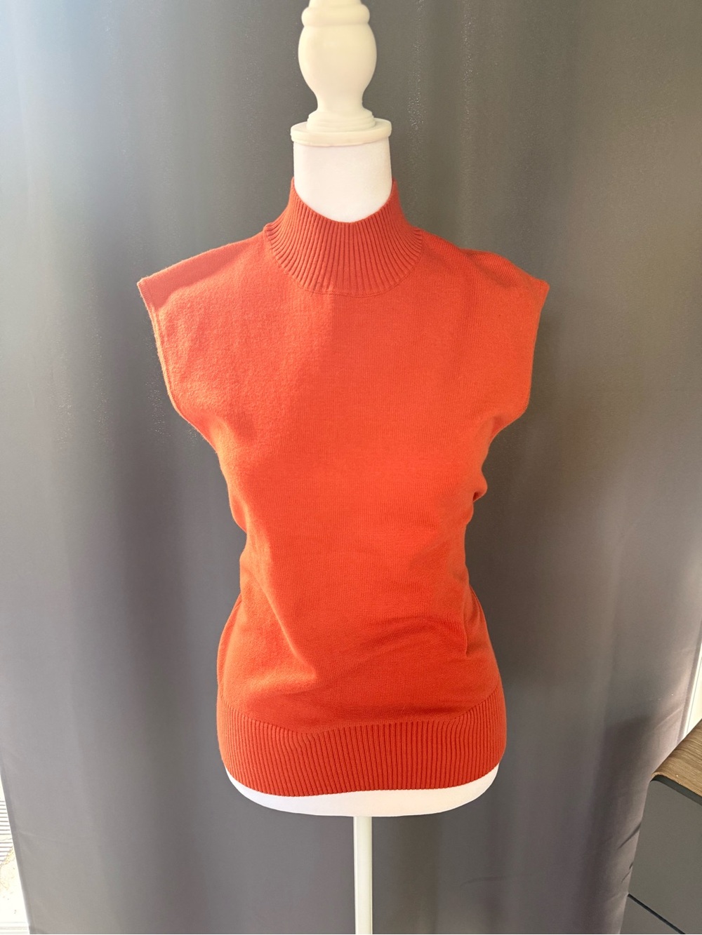 zeagoo Orange Sleeveless Turtleneck Sweater Vest